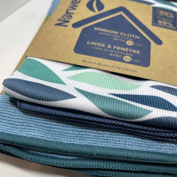 Norwex Basic Package EnviroCloth Teal w/Dark Trim + Window Cloth Leaf New - Picture 8 of 9